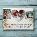 Magnet Personalizat cu 3 poze Familia este locul în care viața