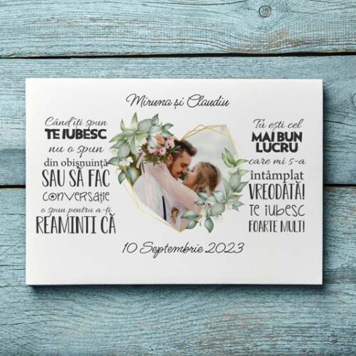 Magnet Personalizat Te iubesc cu poză și mesaj