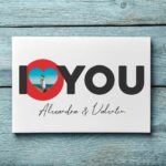 Magnet personalizat I love you cu poza si mesaj