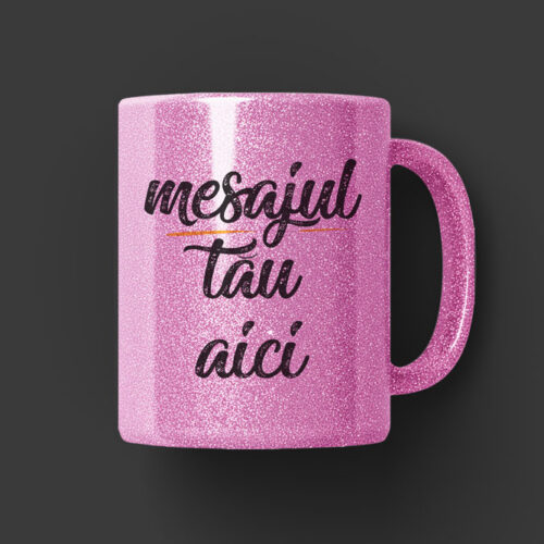 Cană Personalizată Glitter Roz