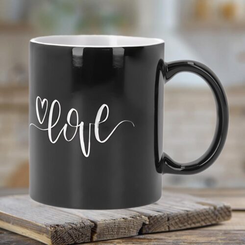 Cană Termosensibilă Personalizată, gravată cu mesajul LOVE