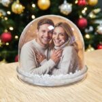 Glob Foto cu Zăpadă Personalizat cu 2 Fotografii | Cadou Crăciun & Iarnă