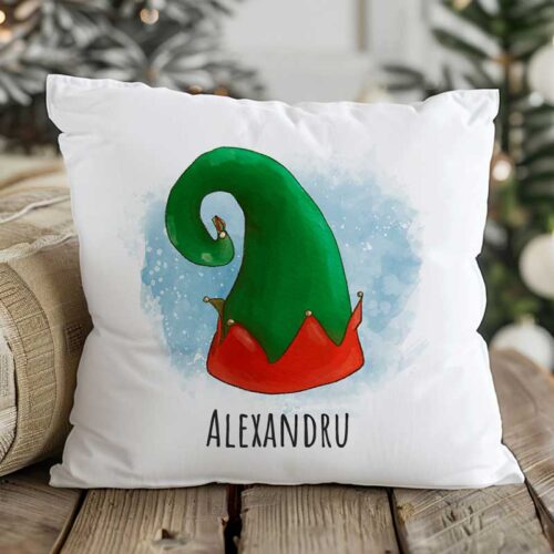 Pernă De Crăciun Personalizată Cu Nume Elf