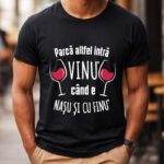Tricou Personalizat Parcă altfel intră vinul când e nașul și cu finu
