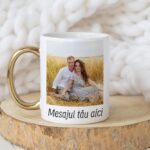 Cană Personalizată cu toartă aurie