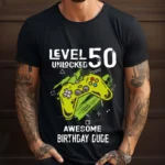 Tricou Personalizat Level 50 Unlocked Awesome Birthday Dude
