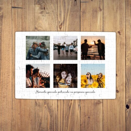 Puzzle Personalizat Magnetic - 96 de piese 20x28 cm 6 Poze cu text PZ01