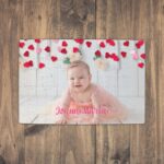Puzzle Personalizat Magnetic - 96 de piese 20x28 cm o poza cu inimioare si text PZ015