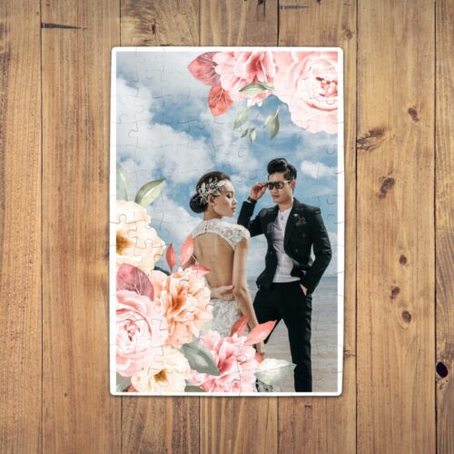 Puzzle Personalizat Magnetic - 96 de piese 20x28 cm o poza cu flori PZ08