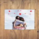 Puzzle Personalizat Magnetic - 96 de piese 20x28 cm o poza cu inimioare PZ07