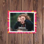 Puzzle Personalizat pentru copii - 30 de piese 19x24 cm o poza cu rama colorata si text PZ022