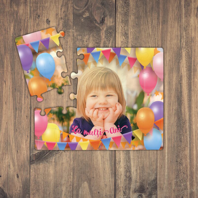 Puzzle Personalizat pentru copii - 30 de piese 19x24 cm o poza cu ornamente onomastice si text PZ023 - imagine 2