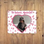 Puzzle Personalizat pentru copii - 30 de piese 19x24 cm o poza in forma de inima si text PZ024