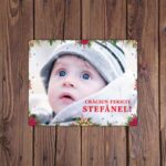 Puzzle Personalizat pentru copii - 30 de piese 19x24 cm o poza cu rama de Craciun si text PZ027