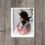 Puzzle Personalizat pentru copii - 30 de piese 19x24 cm o poza cu inimioare si text PZ031
