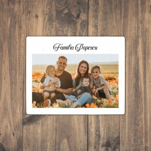 Puzzle Personalizat pentru copii - 30 de piese 19x24 cm o poza simpla cu text PZ033