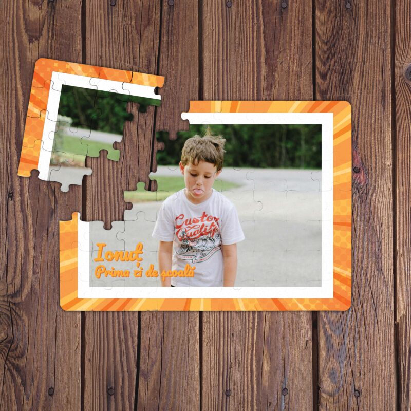 Puzzle Personalizat Magnetic - 63 de piese 13x18 cm o poza cu rama creativa si text PZ038 - imagine 2