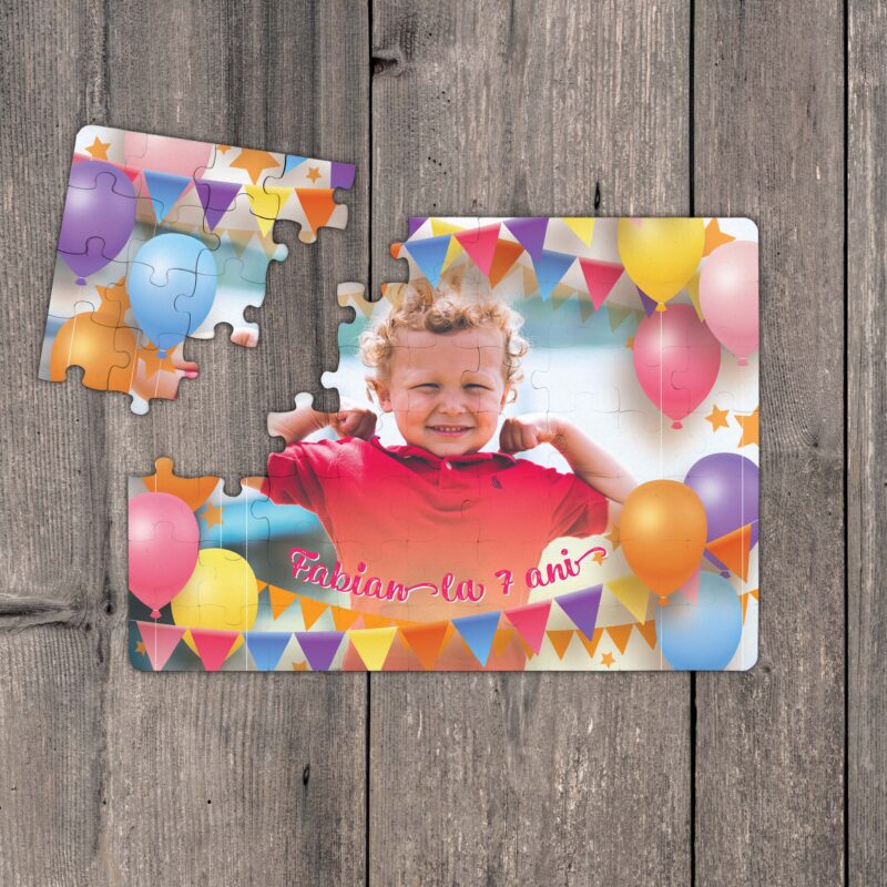 Puzzle Personalizat Magnetic - 63 de piese 13x18 cm o poza cu ornamente onomastice si text PZ040 - imagine 2