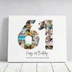 Tablou Personalizat Cadou Colaj Aniversare 61 de ani