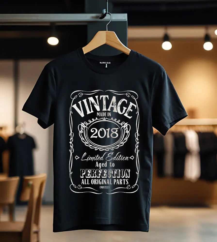 Tricou Personalizat Vintage Made In 2018 Aged to Perfection