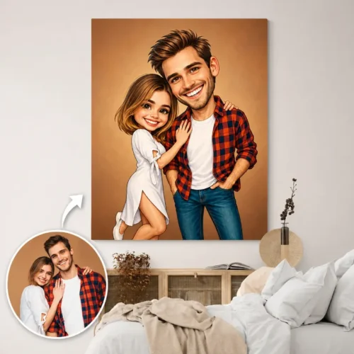 Tablou Personalizat Caricatură pentru Cuplu