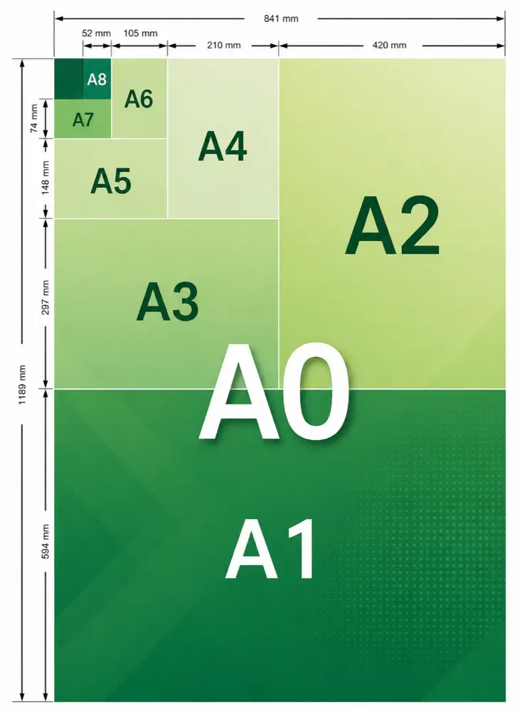 Dimensiuni standard de hârtie - formate A0 A1 A2 A3 A4 și A5