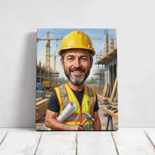 Tablou Canvas Caricatură Constructor