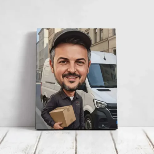 Tablou Canvas Caricatură Curier