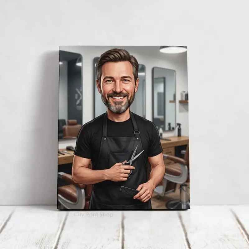 Tablou Canvas Caricatură Frizer
