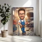 Tablou Canvas Caricatură Mecanic Auto