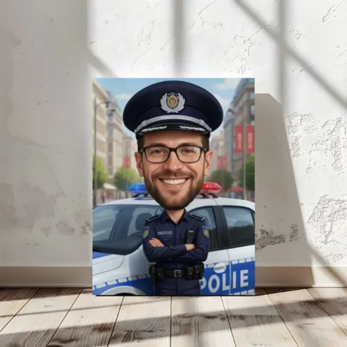 Tablou Canvas Caricatură Polițist