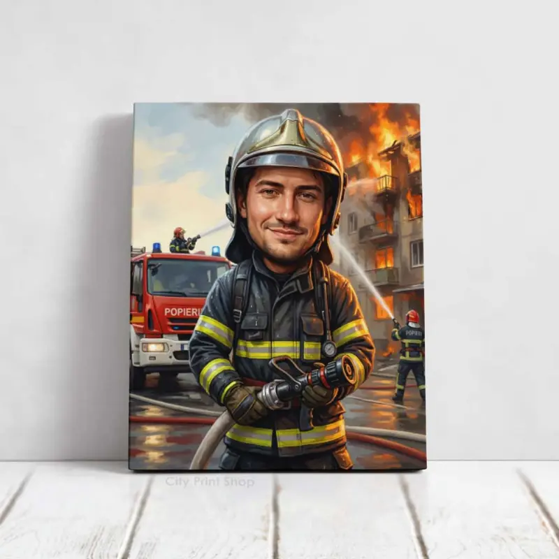 Tablou Canvas Caricatură Pompier