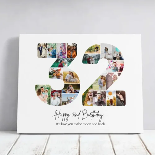 Tablou Personalizat Cadou Colaj Aniversare 32 de ani