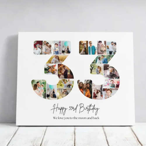 Tablou Personalizat Cadou Colaj Aniversare 33 de ani