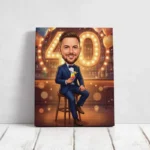 Tablou Personalizat Caricatură Aniversare 40 de ani
