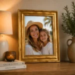 Rama Foto Aurie cu Rama Lata - Personalizare inclusă