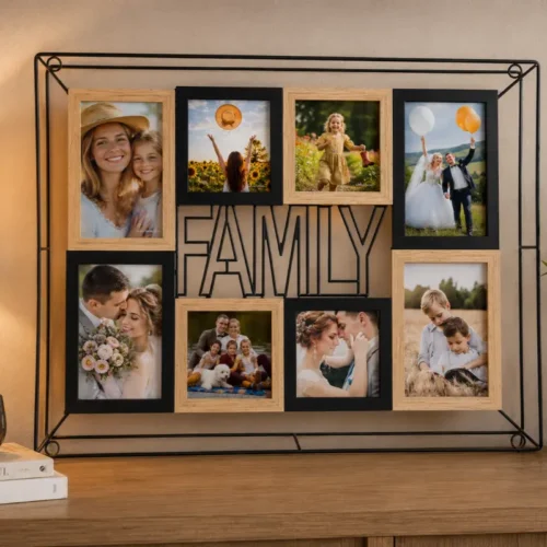Rama Foto Colaj 8 poze cu Cadru Metalic Family