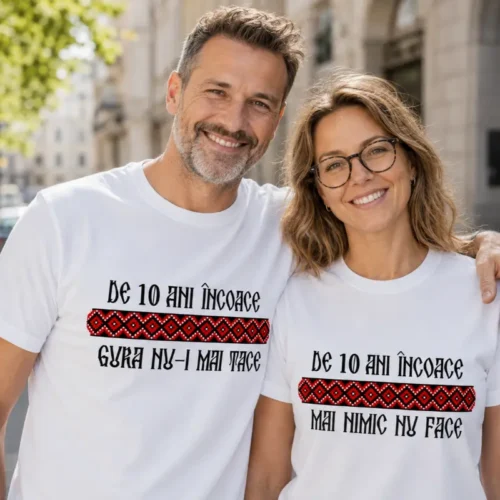 Tricouri Cuplu Personalizate – Aniversare Casatorie De 10 Ani Incoace