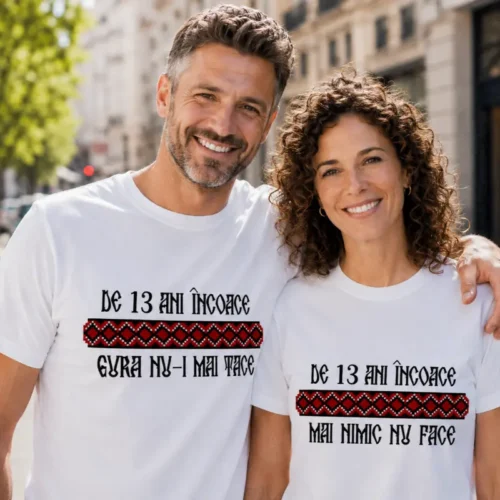 Tricouri Cuplu Personalizate – Aniversare Casatorie De 13 Ani Incoace