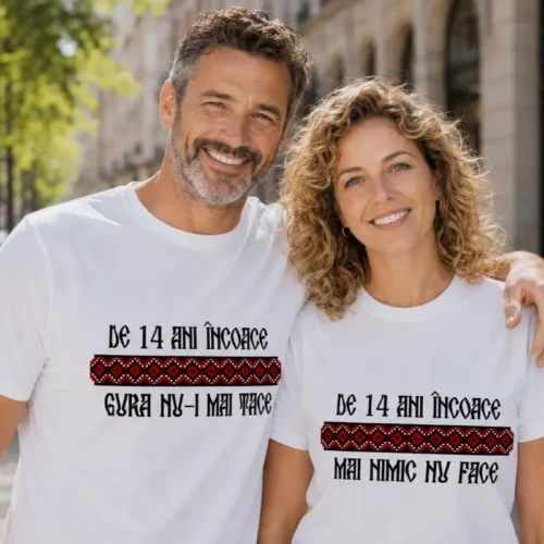 Tricouri Cuplu Personalizate – Aniversare Casatorie De 14 Ani Incoace