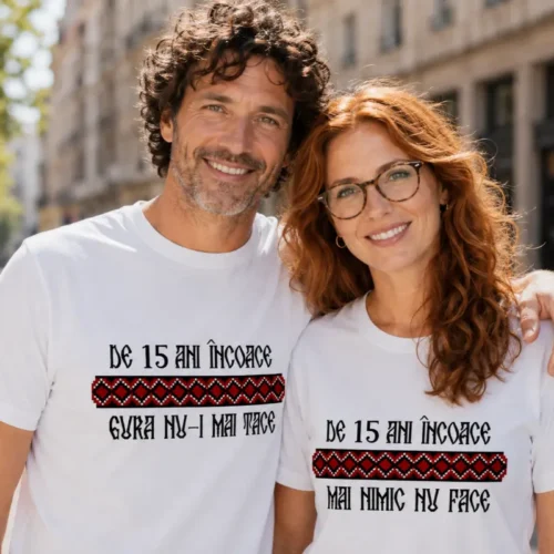 Tricouri Cuplu Personalizate – Aniversare Casatorie De 15 Ani Incoace