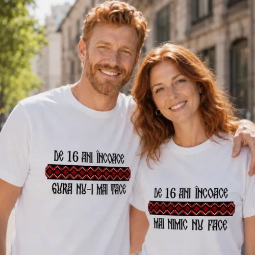 Tricouri Cuplu Personalizate – Aniversare Casatorie De 16 Ani Incoace