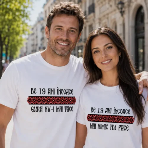 Tricouri Cuplu Personalizate – Aniversare Casatorie De 19 Ani Incoace