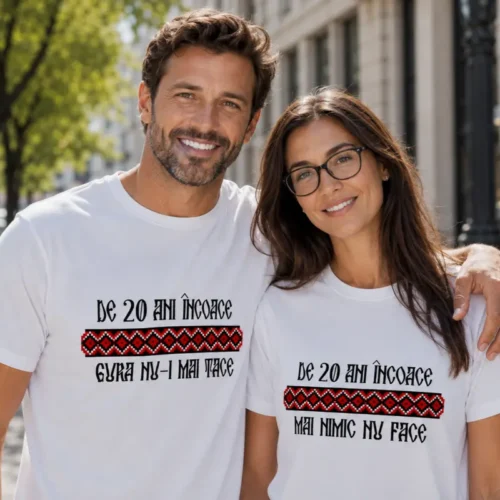 Tricouri Cuplu Personalizate – Aniversare Casatorie De 20 Ani Incoace