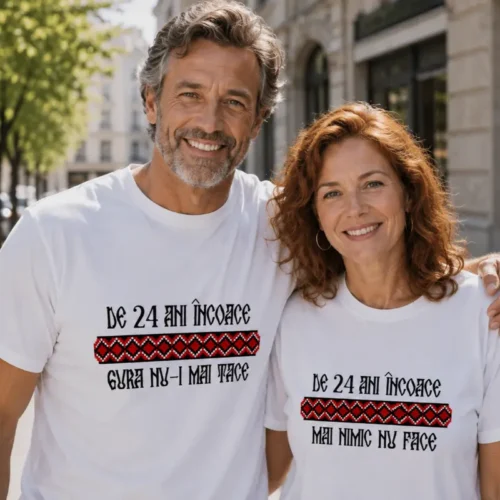 Tricouri Cuplu Personalizate – Aniversare Casatorie De 24 Ani Incoace