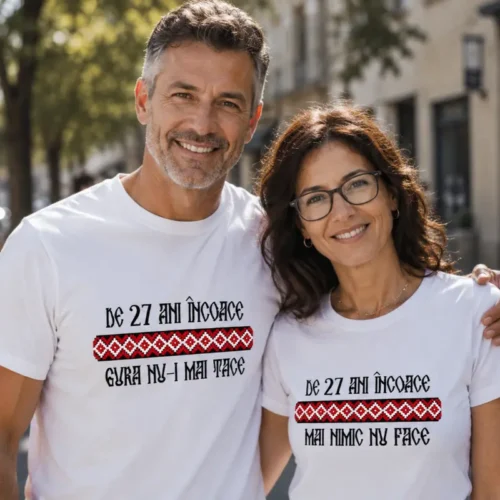 Tricouri Cuplu Personalizate – Aniversare Casatorie De 27 Ani Incoace