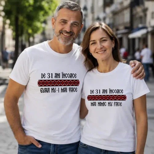 Tricouri Cuplu Personalizate – Aniversare Casatorie De 31 Ani Incoace