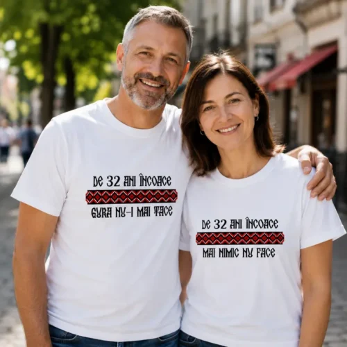 Tricouri Cuplu Personalizate – Aniversare Casatorie De 32 Ani Incoace