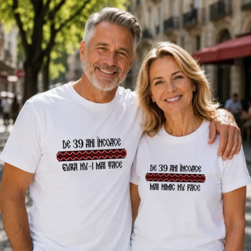 Tricouri Cuplu Personalizate – Aniversare Casatorie De 39 Ani Incoace