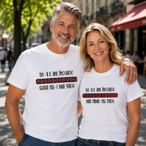 Tricouri Cuplu Personalizate – Aniversare Casatorie De 41 Ani Incoace